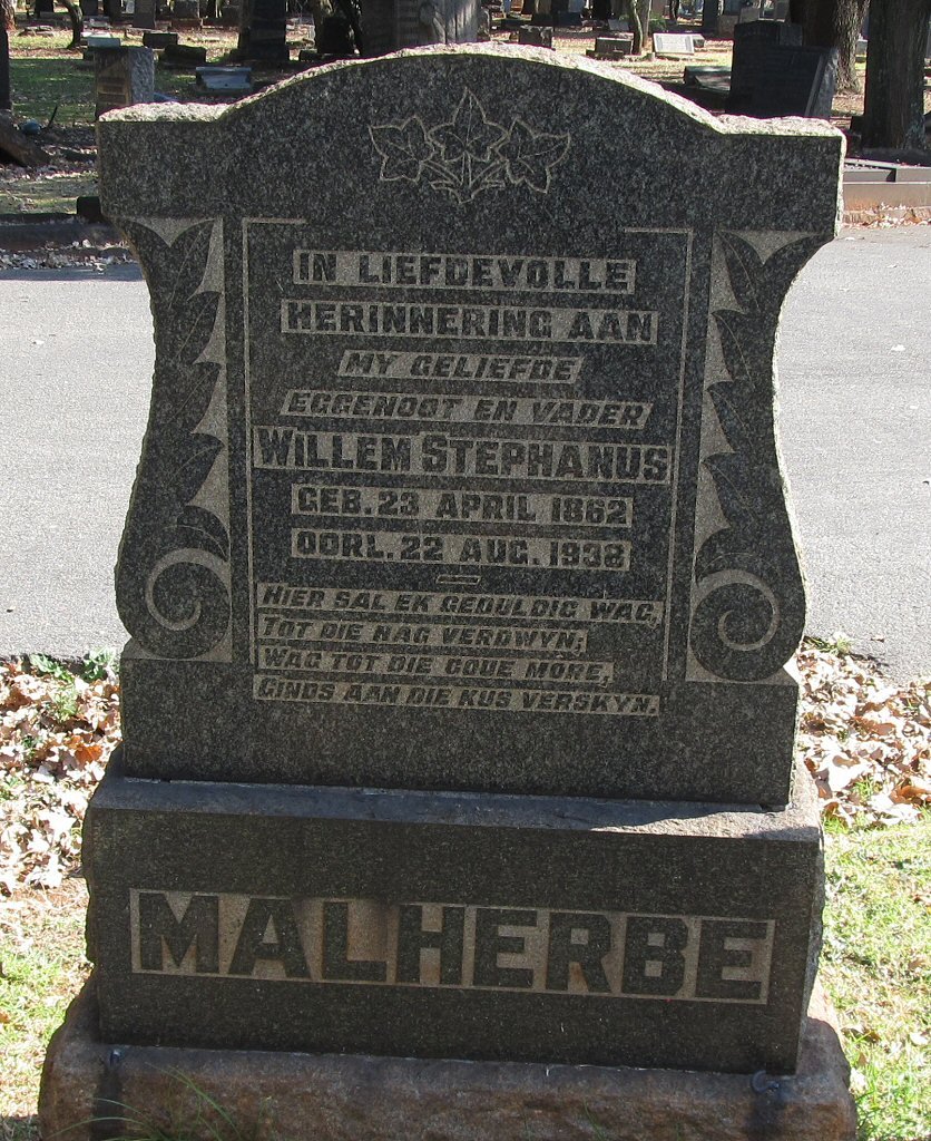 MALHERBE Willem Stephanus 1862-1938