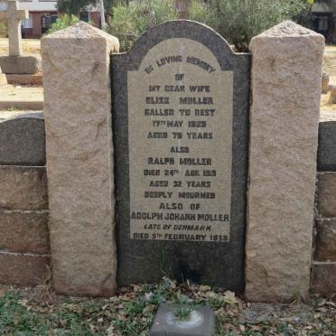 MOLLER Ralph -1919 :: MOLLER Elise -1925 :: MOLLER Adolph Johann -1938