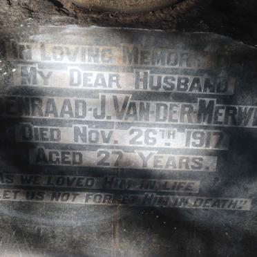 MERWE Coenraad J., van der -1917