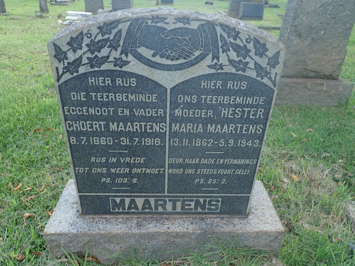 MAARTENS Choert 1860-1918 &amp; Hester Maria 1862-1943