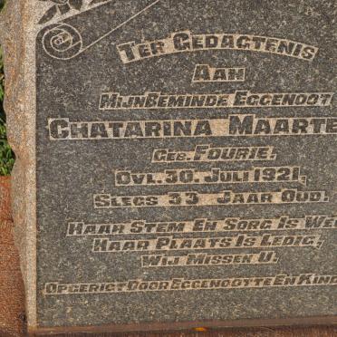 MAARTENS Chatarina nee FOURIE -1921
