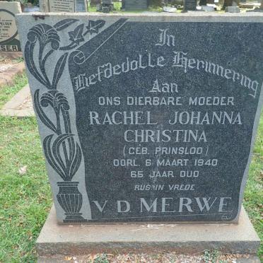 MERWE Rachel Johanna Christina, v.d. nee PRINSLOO -1940
