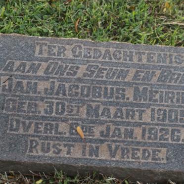 MEIRING Jan Jacobus 1905-1926