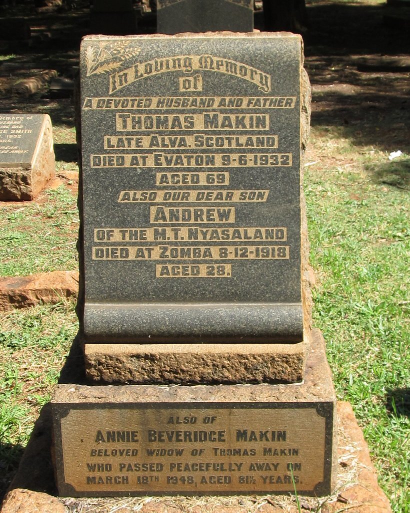 MAKIN Thomas -1932 &amp; Annie Beveridge -1948 :: MAKIN Andrew -1918