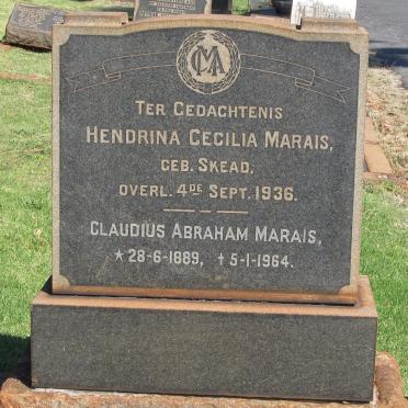 MARAIS Claudius Abraham 1889-1964 &amp; Hendrina Cecilia SKEAD -1936