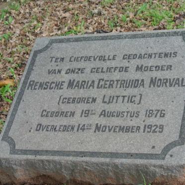 NORVAL Rensche Maria Gertruida nee LUTTIG 1876-1929