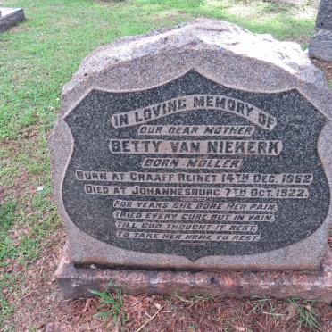 NIEKERK Betty, van nee MOLLER 1862-1922