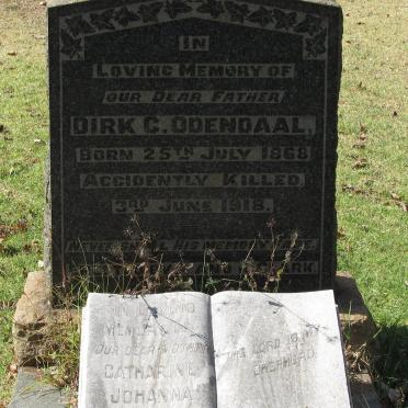 ODENDAAL Dirk C. 1868-1918 &amp; Catherine Johanna -1960