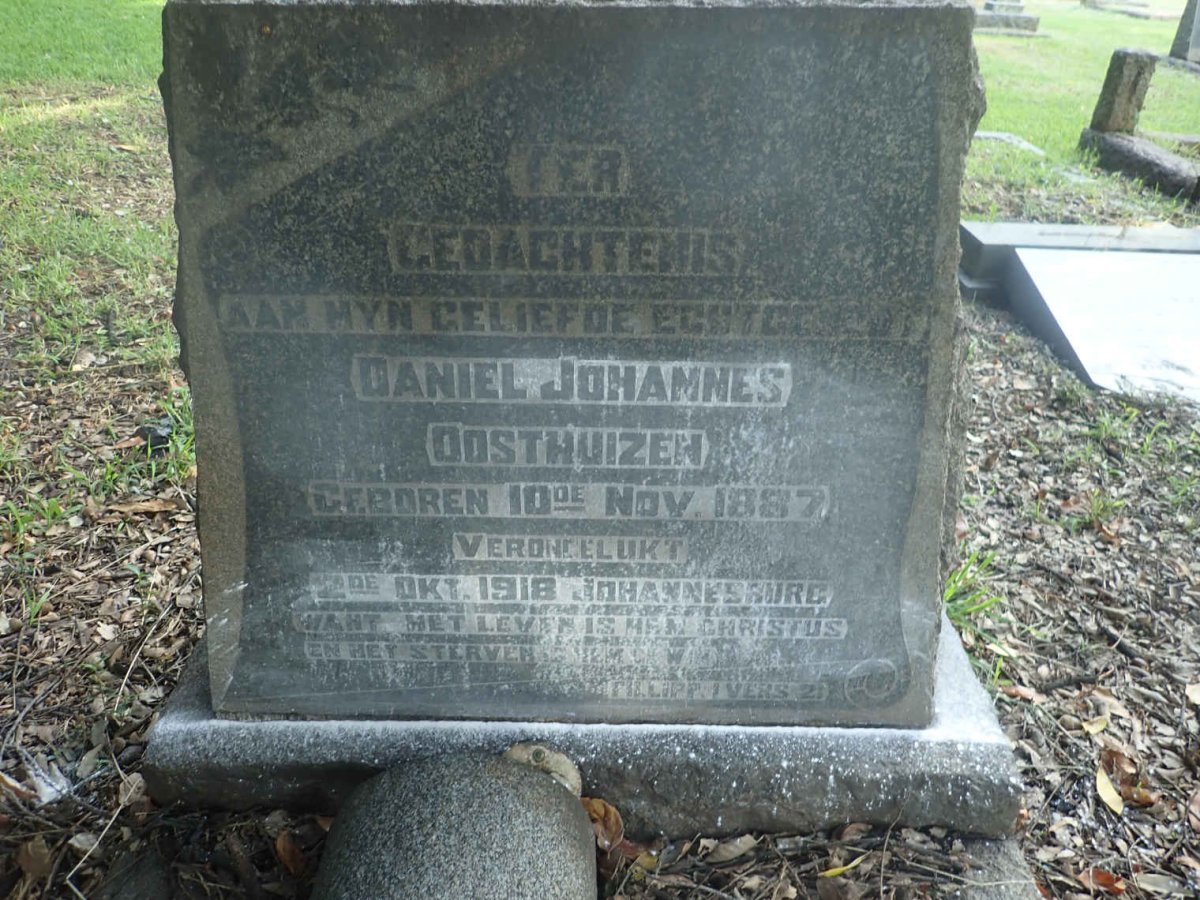 OOSTHUIZEN Daniel Johannes 1887-1918