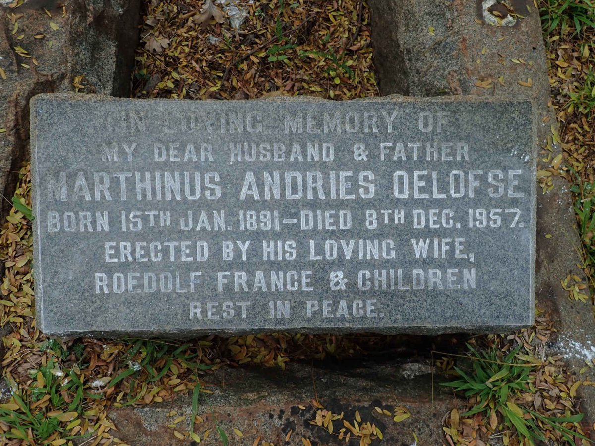 OELOFSE Marthinus Andries 1891-1957