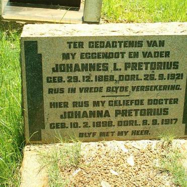 PRETORIUS Johannes L. 1868-1921 &amp; Johanna 1898-1917