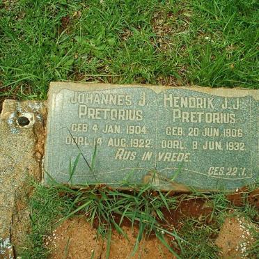 PRETORIUS Johannes J. 1904-1922 :: PRETORIUS Hendrik J.J. 1906-1932