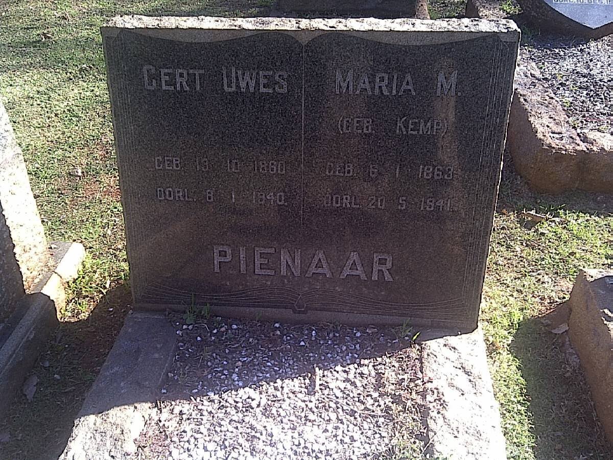 PIENAAR Gert Uwes 1860-1940 &amp; Maria M. KEMP 1863-1941