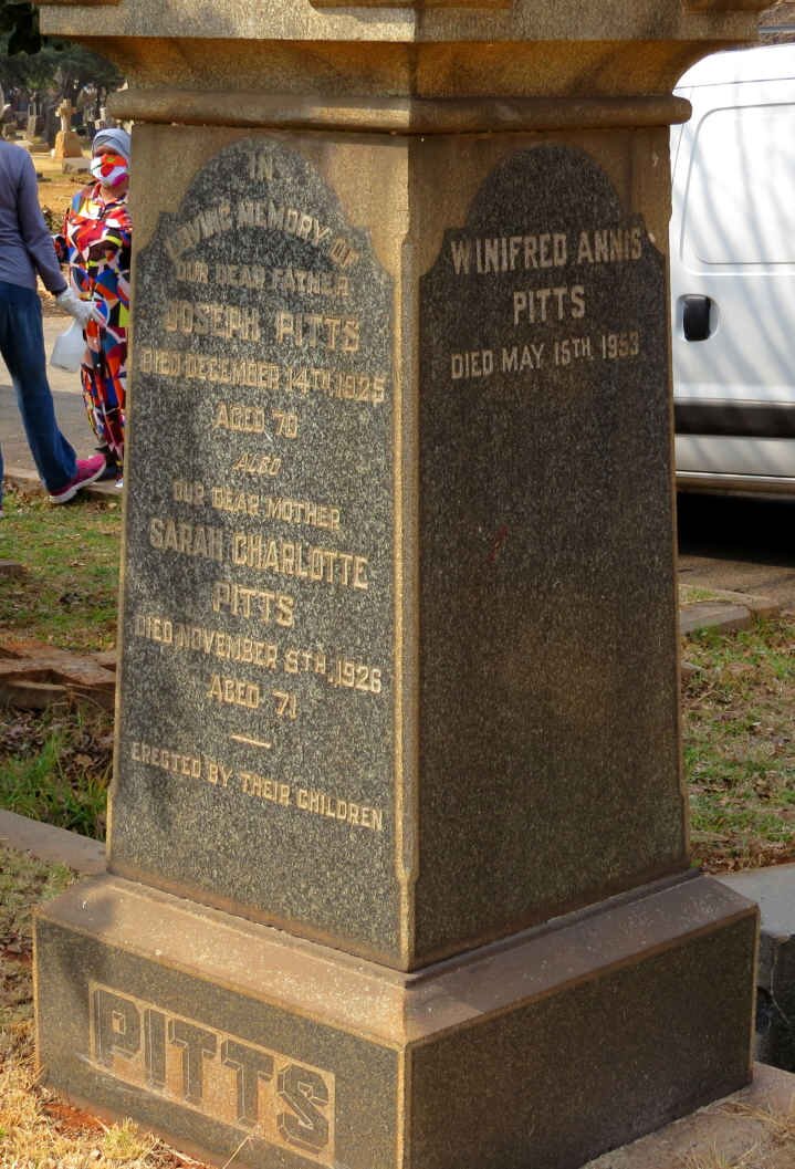 PITTS Joseph -1925 &amp; Sarah Charlotte -1926 :: PITTS Winifred Annis -1953