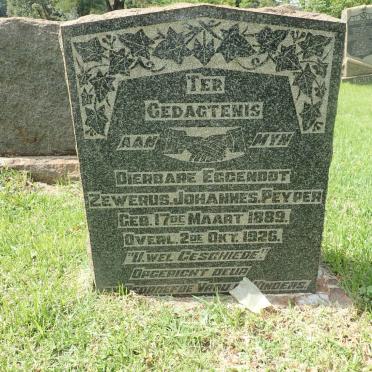 PEYPER Zewerus Johannes 1889-1926
