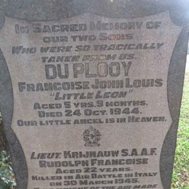 PLOOY Francoise John Louis, du -1944 :: DU PLOOY Krijnauw Rudolph Francoise -1945