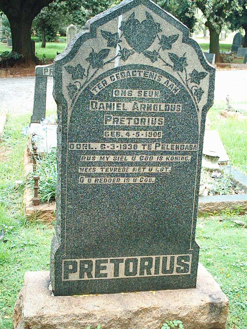 PRETORIUS Daniel Arnoldus 1906-1938