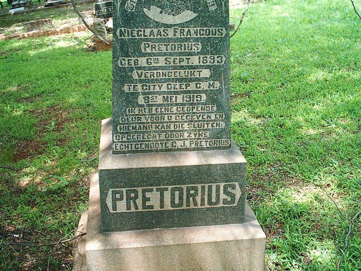 PRETORIUS Nieclaas Francous 1893-1919