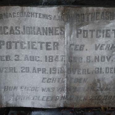 POTGIETER Lucas Johannes 1847-1916 &amp; Dorothea Susanna VERMAAK 1852-1915