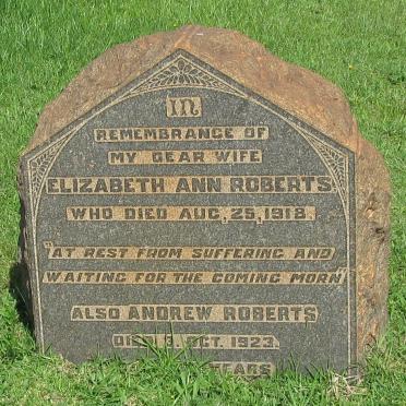 ROBERTS Andrew -1923 &amp; Elizabeth Ann -1918