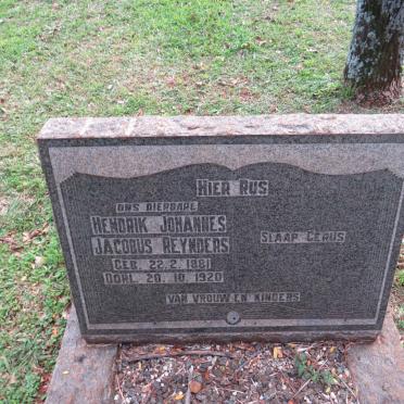 REYNDERS Hendrik Johannes Jacobus 1881-1920