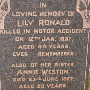 RONALD Lily -1937 :: WESTON Annie -1927