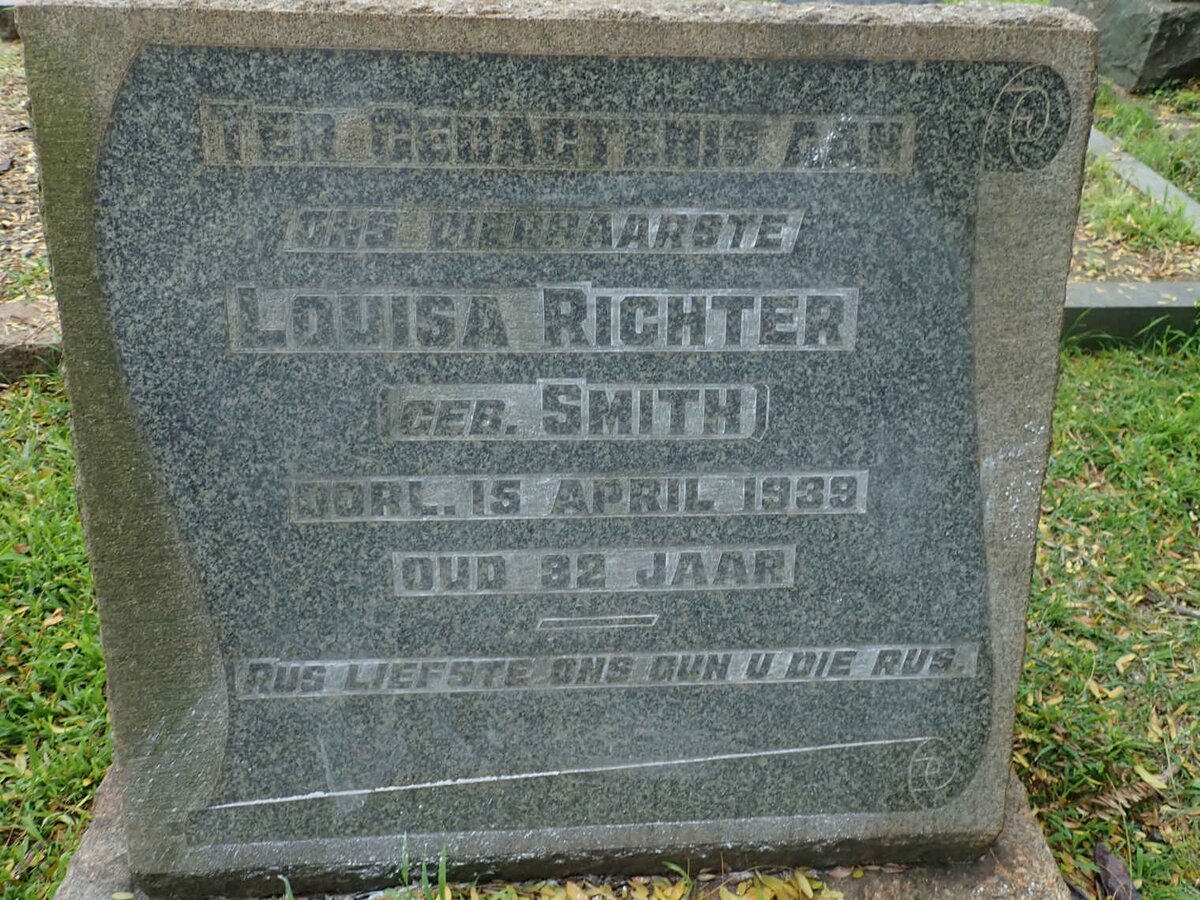 RICHTER Louisa nee SMITH -1939