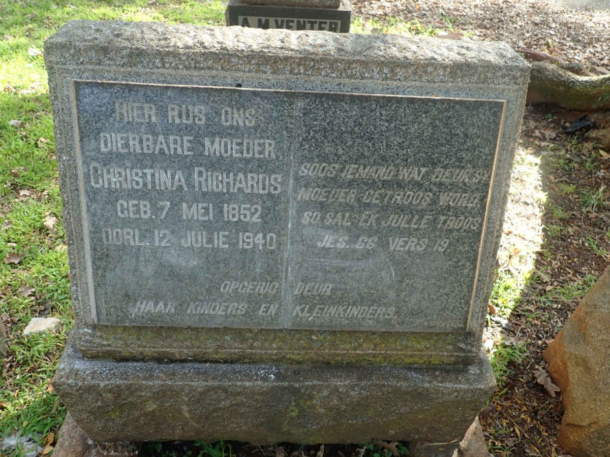 RICHARDS Christina 1852-1940