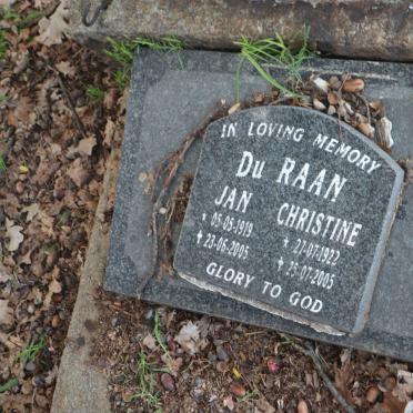 RAAN Jan, du 1919-2005 &amp; Christine 1922-2005