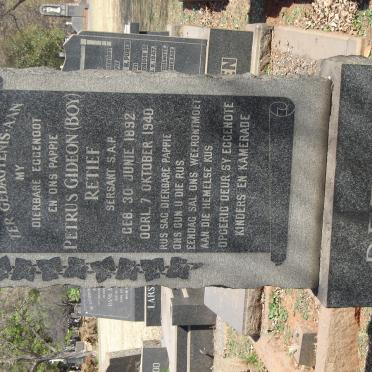 RETIEF Petrus Gideon 1892-1940