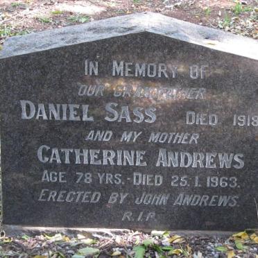 SASS Daniel  -1918 :: ANDREWS Catherine -1963