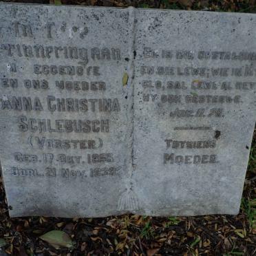 SCHLEBUSCH Anna Christina nee VORSTER 1855-1939