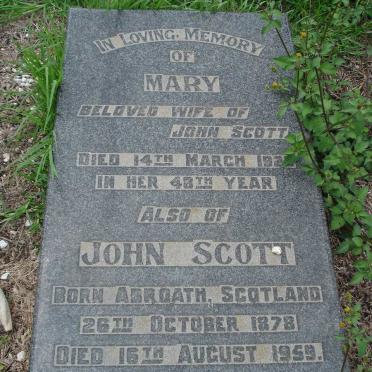 SCOTT John 1878-1959 &amp; Mary -192?