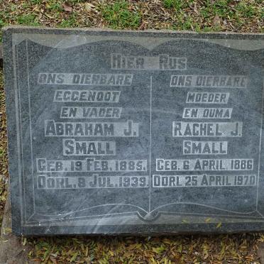 SMALL Abraham J. 1885-1939 &amp; Rachel J. 1886-1970
