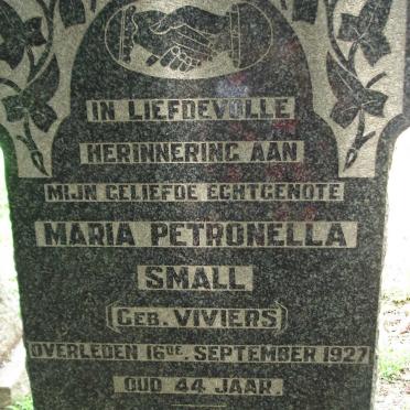 SMALL Maria Petronella nee VIVIERS 1883-1927