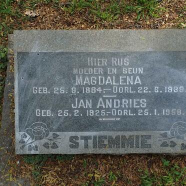 STIEMMIE Magdalena 1884-1939 :: STIEMMIE Jan Andries 1925-1958