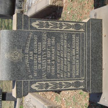 SWIEGERS Jan Valentyn 1910-1947