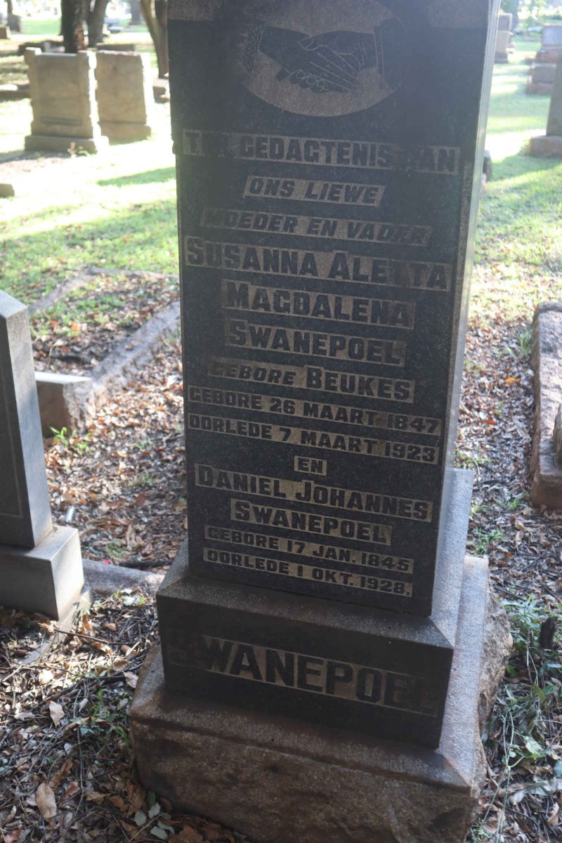 SWANEPOEL Daniel Johannes 1845-1928 &amp; Susanna Aletta Magdalena BEUKES 1847-1923