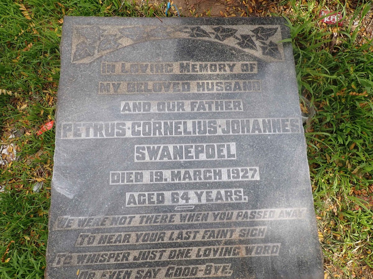 SWANEPOEL Petrus Cornelius Johannes -1927