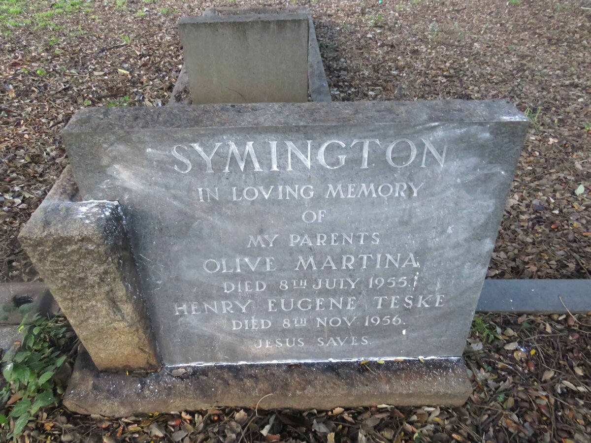 SYMINGTON Henry Eugene Teske -1956 &amp; Olive Martina -1955