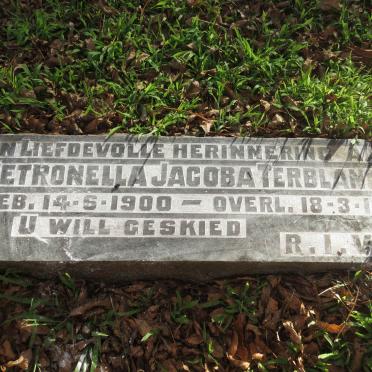 TERBLANCHE Petronella Jacoba 1900-1922