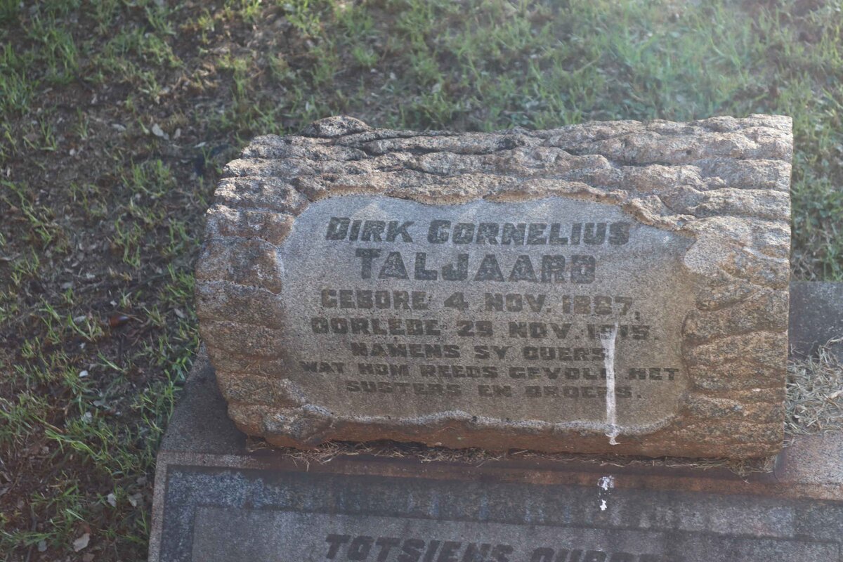 TALJAARD Dirk Cornelius 1887-1915