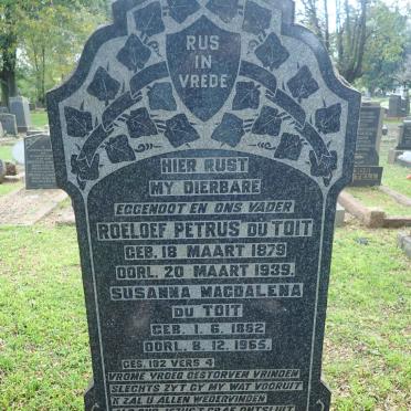 TOIT Roeloef Petrus, du 1879-1939 &amp; Susanna Magdalena 1882-1965