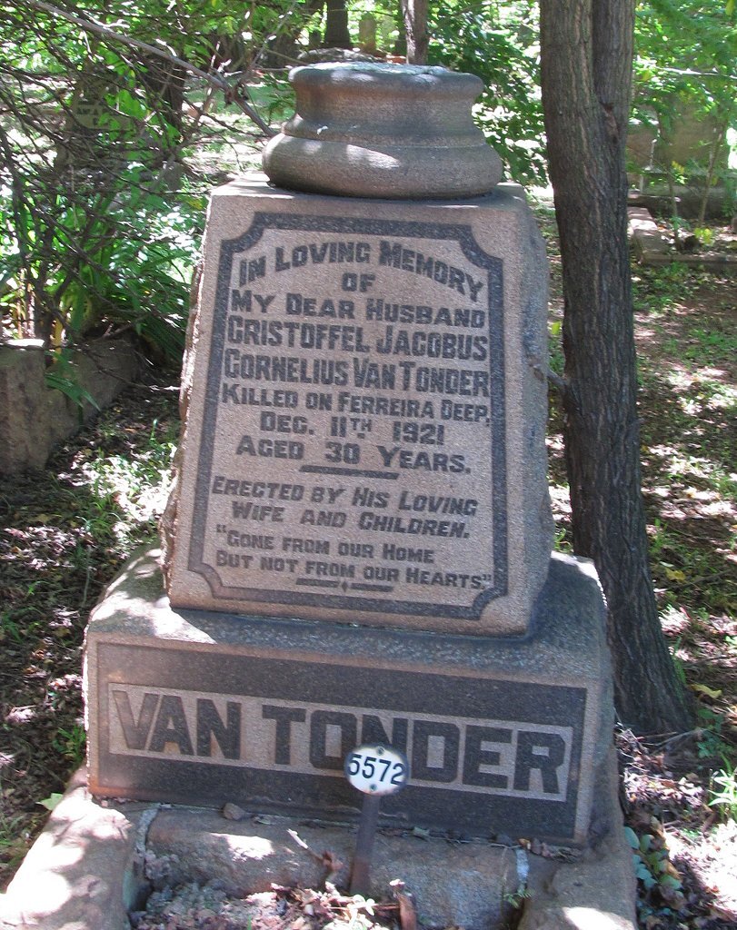 TONDER Christoffel Jacobus Cornelius, van -1921