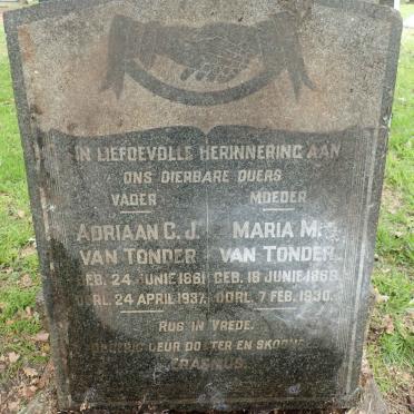 TONDER Adriaan C.J., van 1861-1937 &amp; Maria M. 1869-1930