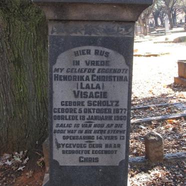 VISAGIE Hendrika Christina, nee SCHOLTZ 1877-1960