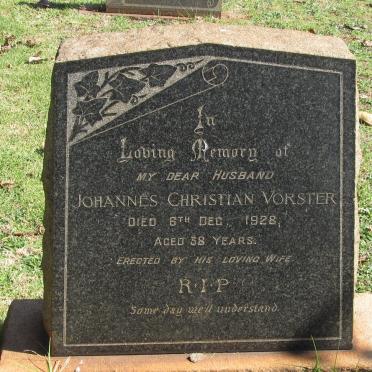 VORSTER Johannes Christian -1928