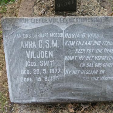 VILJOEN Anna G.S.M. nee SMIT 1877-1950