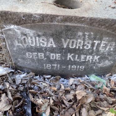 VORSTER Louisa nee DE KLERK 1871-1918