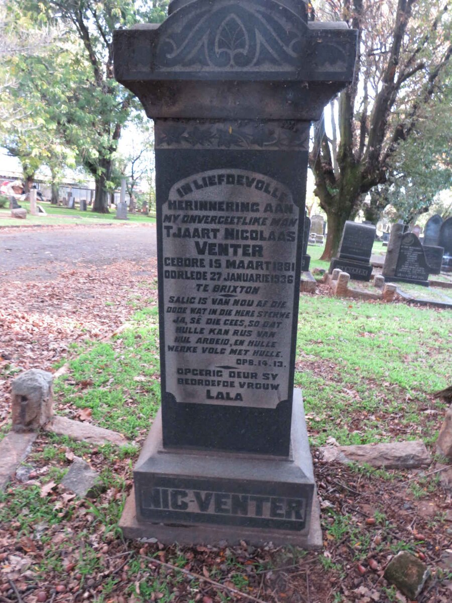 VENTER Tjaart Nicolaas 1881-1936